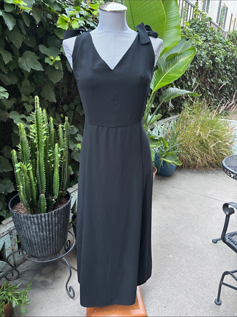 Mossimo Classic Black V-Neck Tie-Shoulder Maxi Dress XL